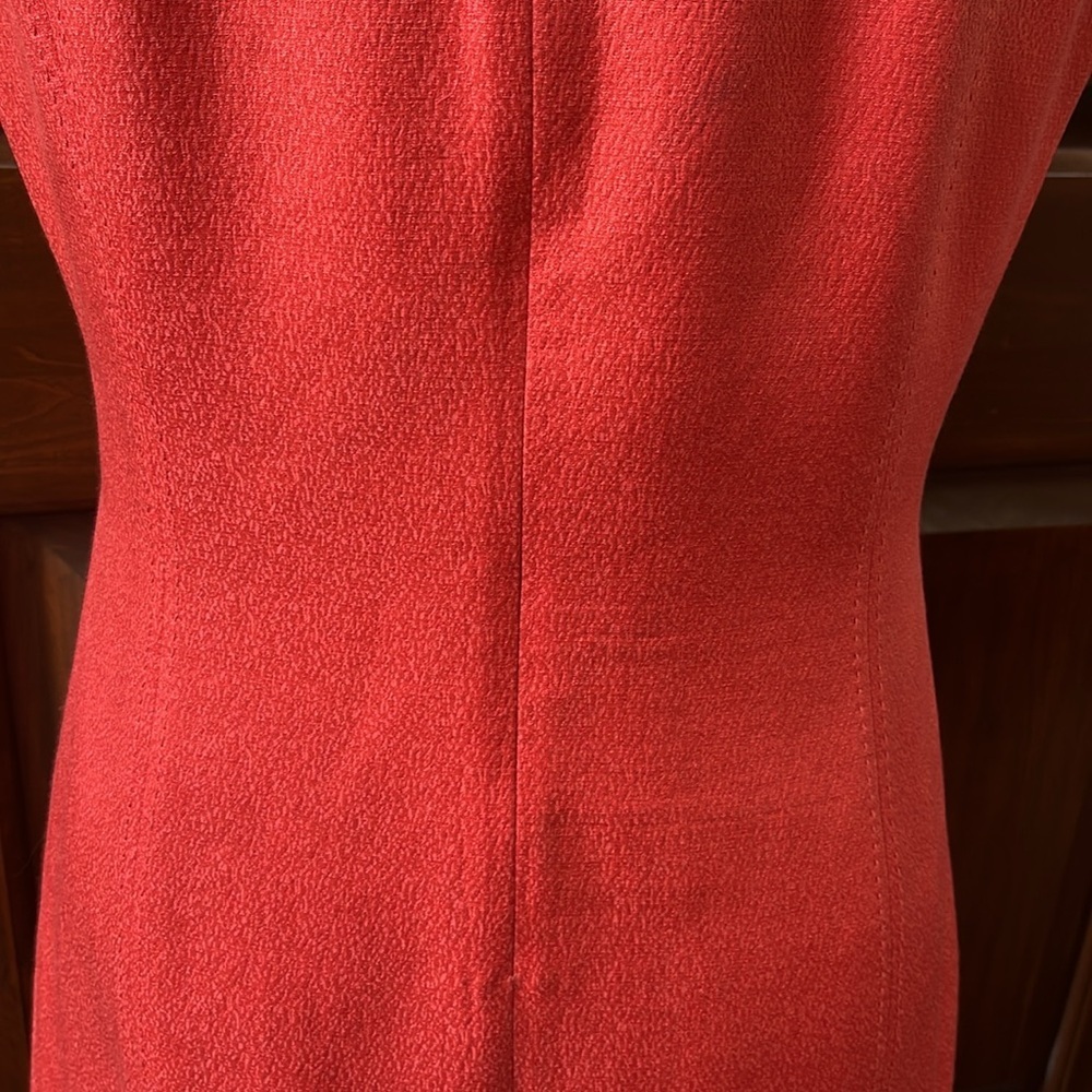 Tory Burch  Dress   Sleeveless  dark coral almost orange  flattering sheath Sz 6 - Picture 14 of 16